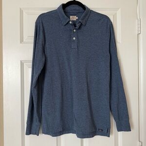 Faherty Movement Long Sleeve Polo Shirt Size Medium
